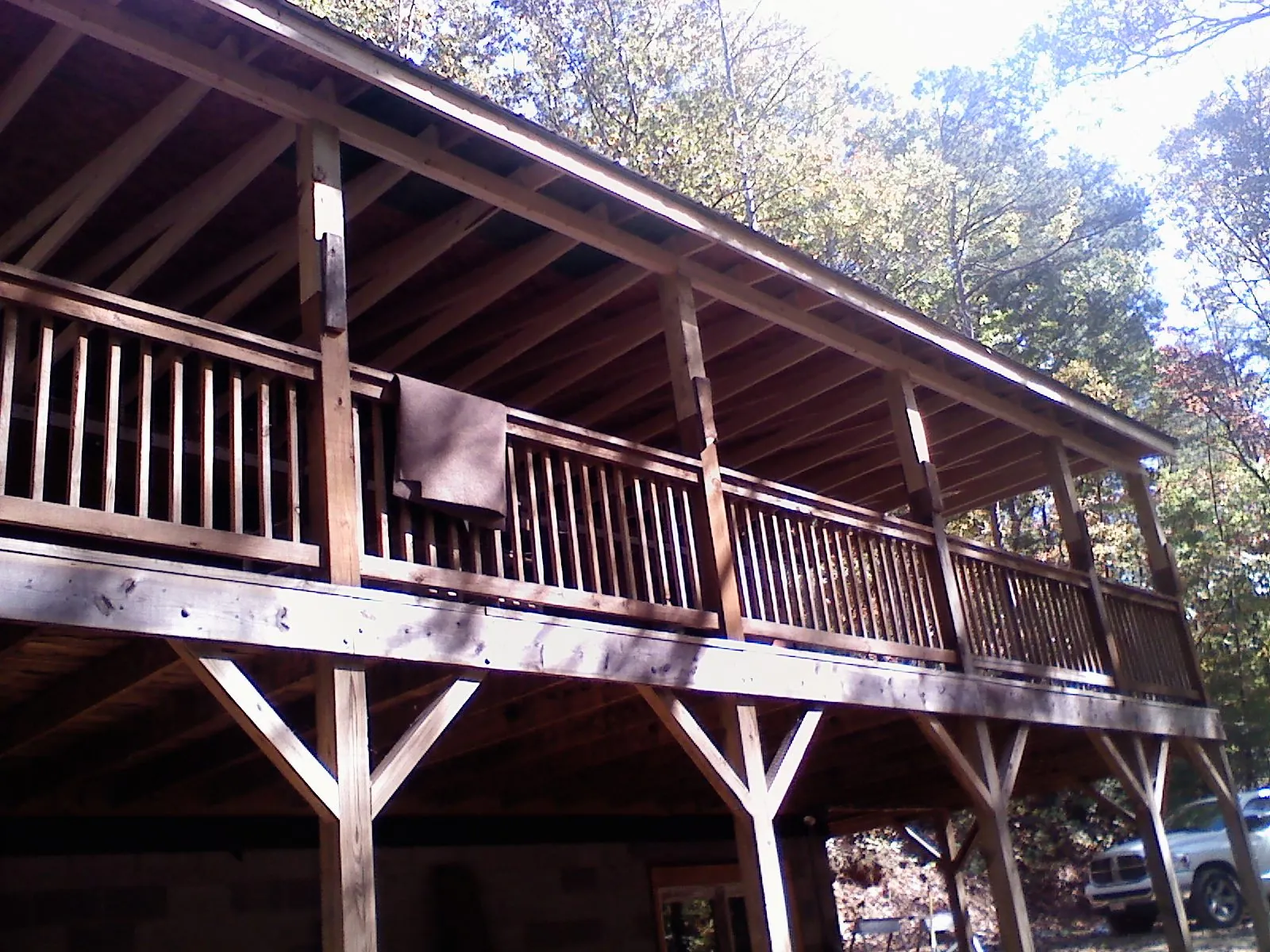 Timber framing under a new elevated porch and deck — Roof Leak Repair in West Mifflin by Roofing Brothers